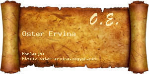 Oster Ervina névjegykártya